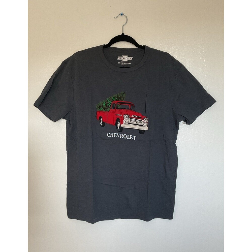 Lucky Brand Men's Graphic CHEVROLET T-shirt-Grey - Size L